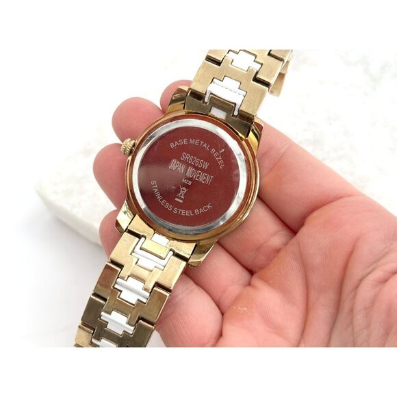 Gruen Chronograph Gold & White T Women's Rhinestone Wrist Watch - 30mm - WORKS! - Picture 6 of 10